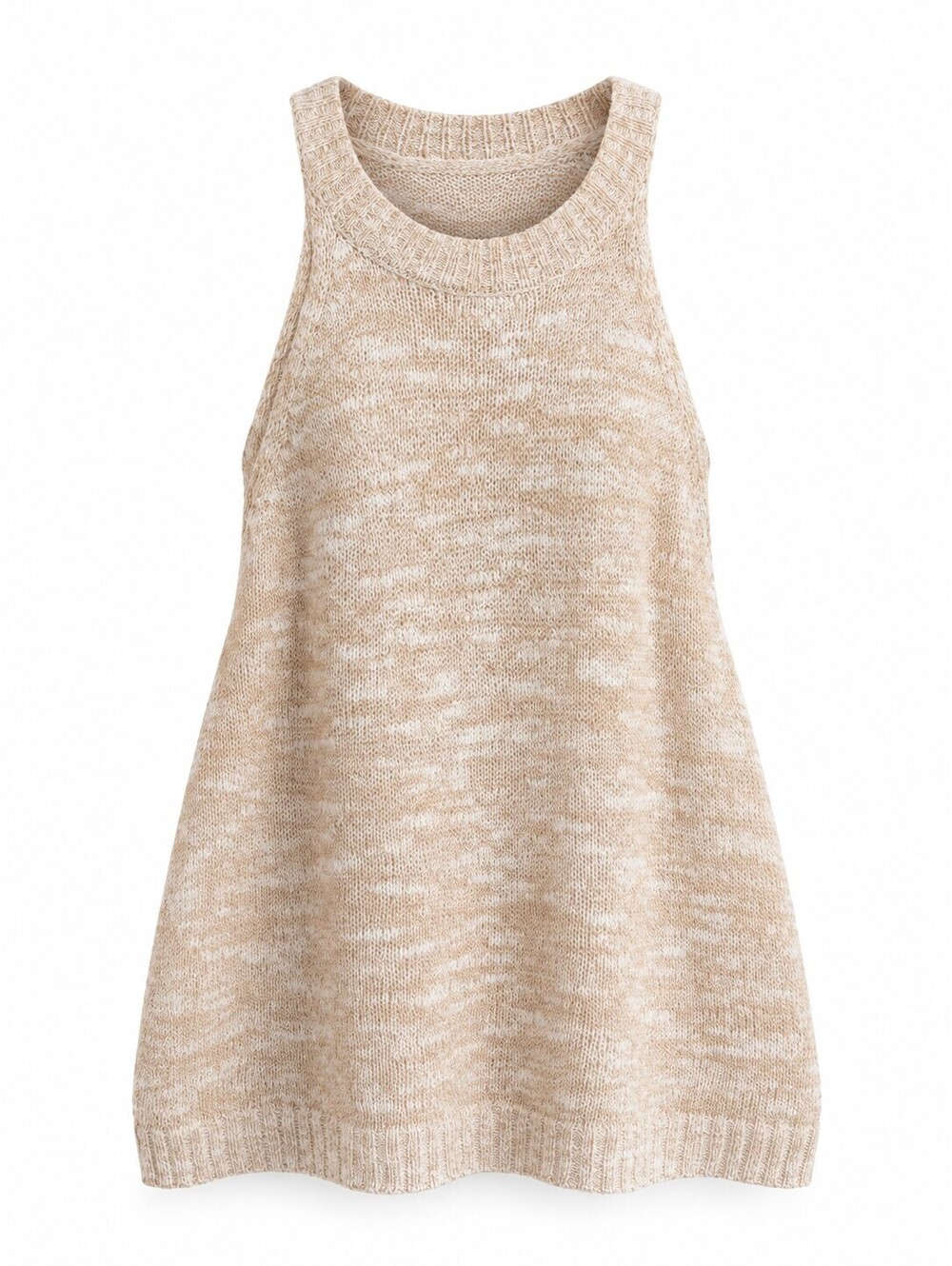 Treasure & Bond Women's M Beige Cotton Blend Sleeveless Knit Tank Top